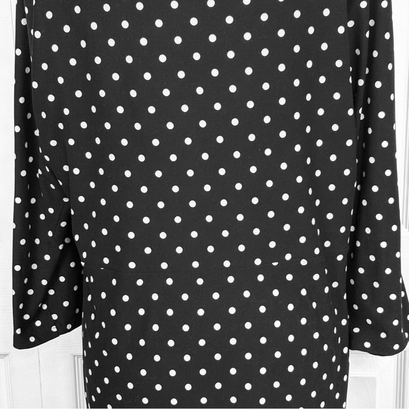 Bobbie Brooks Black & White Polka Dot Print Soft Stretch Knit Dress 1X - Picture 15 of 16